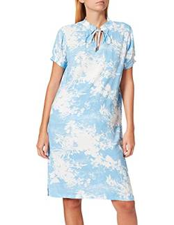 Timezone Damen Printed Smock Dress Kleid, Blue Cut Out Flowers, S von Timezone