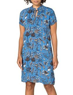 Timezone Damen Printed Smock Dress Lässiges Kleid, Blue Botanical Bloom, S von Timezone