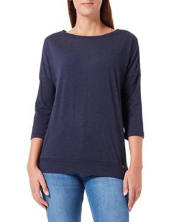 Timezone Damen Rib Hem 3/4 Sleeve T-Shirt, Dark Blue Melange, XL von Timezone