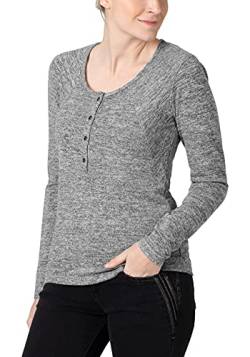 Timezone Damen Slim Henley Longsleeve T-Shirt, paloma Grey Melange, XS von Timezone