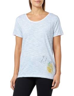 Timezone Damen Striped Basic T-Shirt, blau, Large von Timezone