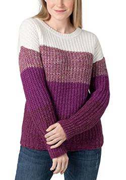 Timezone Damen Striped Knit Pullover, Purple Melange Stripe, M von Timezone