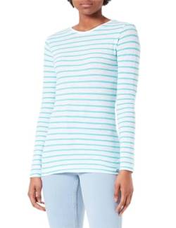 Timezone Damen Striped Longsleeve T-Shirt, White Pool Stripe, XL von Timezone