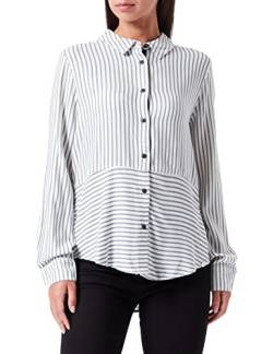 Timezone Damen Striped Perfect Blouse Bluse, White Blue Stripes, XL von Timezone