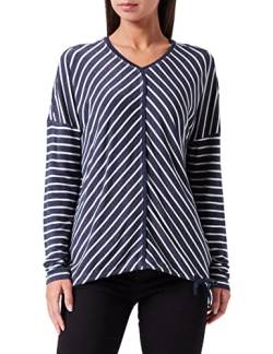 Timezone Damen Striped Sporty Longleeve T-Shirt, Blue Grey Stripe, XS von Timezone