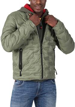 Timezone Herren Bonded Jacket 4, Grey Olive, M von Timezone