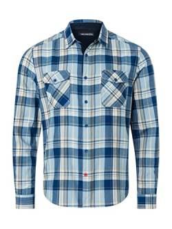 Timezone Herren Flanell Shirt Hemd, Light Blue beige Check, L von Timezone