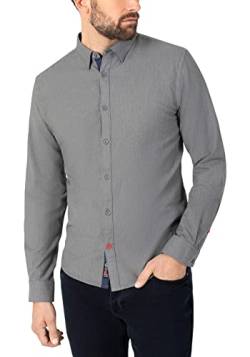 Timezone Herren Longsleeve Stretch Shirt 1 Hemd, Dark Grey Melange, 3XL von Timezone