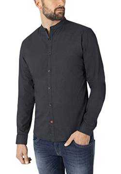 Timezone Herren Longsleeve Stretch Shirt 2 Hemd, Black minimal, XL von Timezone