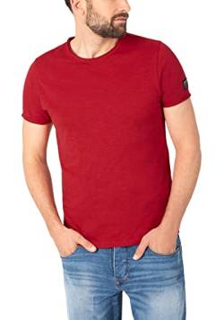 Timezone Herren Ripped Basic T-Shirt, Chilli red, S von Timezone