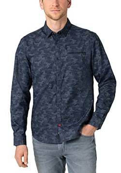 Timezone Herren Smart Structure Shirt Hemd, Blue tech camo, XXXL von Timezone