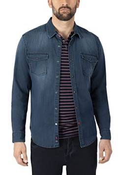 Timezone Herren Stretch Denim Shirt Hemd, Light Indigo wash, S von Timezone