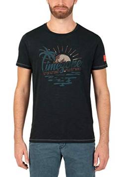 Timezone Herren Watercolor Palms T-Shirt, Grau (Anthracite Grey 8500), Large (Herstellergröße: L) von Timezone