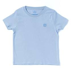 Timino® Kinder T-Shirt Baby kurzärmeliges Shirt Jungen Mädchen Unisex Sommer Bio Baumwolle einfarbig blau hochwertig Tiger Größe 110-116 (5-6 Jahre) von Timino