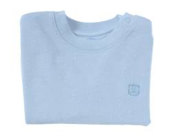 Timino Kinder Pullover Baby Sweatshirt Jungen Mädchen Unisex Langarm Winter Bio Baumwolle einfarbig blau hochwertig Größe 68 80 von Timino