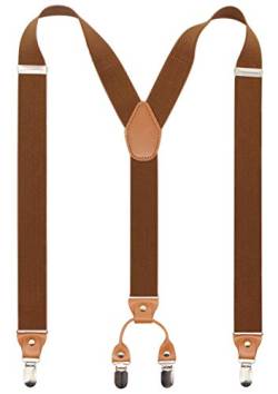 Timiot Herren s y-back 4 metallclip elastische breite strapsen perfekt für casual & formal One Size Coffe von Timiot