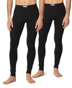 Timone Herren Lange Unterhose TI30-127 ((2er Pack) Schwarz/Schwarz, L) von Timone