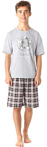 Timone Jungen Pyjama Langarm aus Baumwolle Set Zweiteiliger Schlafanzug Hausanzug TI112 (MelangeKariert6 (9632101), 164) von Timone