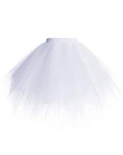 Timormode Tutu 50er Tüllrock Reifrock Kurz Tanzkleid Unterrock Blase Rockabilly Petticoat Ballett Creme L von Timormode