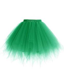 Timormode Tutu 50er Tüllrock Reifrock Kurz Tanzkleid Unterrock Blase Rockabilly Petticoat Ballett Grün L von Timormode