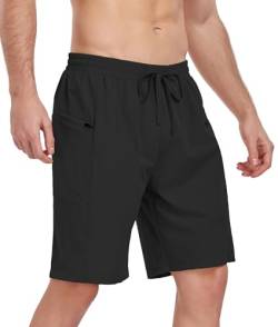 Timuspo Badehose Bermuda Shorts Herren Sommer Kurze Jogginghose Bademode Für Jungen Basketball Sport Gym Swimming Schwarz XXL von Timuspo