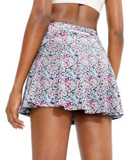 Timuspo Damen Hosenrock Kurzer Plissee-Tennisrock mit Hose Sommer Skorts zum Laufen Radfahren Golf,L von Timuspo