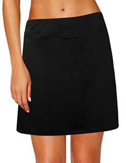 Timuspo Damen Tennisrock High Waist Tennis Skorts Sportrock mit Innenshorts und Taschen für sportliches Laufen, Golf, Wandern von Timuspo