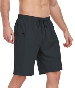 Timuspo Herren Shorts Sommer Badehose Kurz Cargoshorts Badeshorts mit 2 Taschen Basketball Gym Bademode Strand Tiefes Grau L von Timuspo