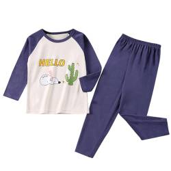 2-teilig Schlafanzug Baby Kinder Set Jungen Mädchen Cartoon Langarmshirt Hose Set Zweiteiliges Nachtwäsche Kleinkind Nachthemd Nachthose 98 122 128 140 152 158 164 176 von TinaDeer