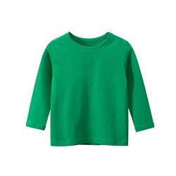 Baby Kleinkind Jungen Mädchen Basic T Shirt Solid Langarmshirt Longsleeve T-Shirt Lässige Lose Bluse T-Stück Baumwolle Rundhals Langarm Tunika Tops für 1-9 Jahre Kinder Unisex (Green, 4-6 Years) von TinaDeer
