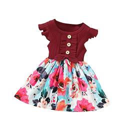 Blumen-Blumen-Fliege, gerippt, lässig, Kleinkind-Hülsenkleid, Baby, Kinder, Mädchen, Schleife, Prinzessin, Mädchen, Kleid und Rock Enge Röcke Mädchen von TinaDeer