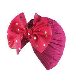 Cap Accessories Kopfbedeckungshut für Baby-Headband Blumenpflege-Bowknot Hut Baby Junge Blau (Hot Pink, One Size) von TinaDeer