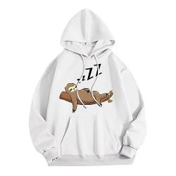 Damen Kawaii Hoodie Pullover Niedliche Faules Tier Kapuzenpullover Oversize Langarm Sweatshirt mit Kapuze Tasche Teenager Mädchen Kawaii Clothes Herbst Winter Lässig Outerwear Pulli Oberteile Tops von TinaDeer