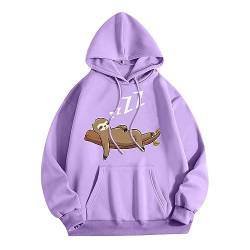 Damen Kawaii Hoodie Pullover Niedliche Faules Tier Kapuzenpullover Oversize Langarm Sweatshirt mit Kapuze Tasche Teenager Mädchen Kawaii Clothes Herbst Winter Lässig Outerwear Pulli Oberteile Tops von TinaDeer