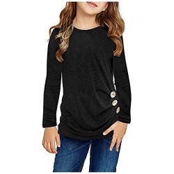 Kinder Mädchen Langarmshirt Knoten Vorne Longsleeve T-Shirt Lässige Lose Bluse T-Stück Baumwolle Rundhals Langarm Tunika Tops für 4-13 Jahre Teenager Mädchen von TinaDeer