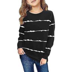 Kinder Mädchen T-Shirt Langarm Streifen Baumwolle Tunika Oberteile Casual Locker Baumwolle Langarmshirt Herbst Mädchen Kleidung Long Sleeve Tee Tops Kinderkleidung von TinaDeer