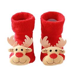 TinaDeer Antirutsch Weihnachten Cartoon Babysocken Neugeboren Baby Kleinkinder Mädchen Jungen Baumwolle Socken Herbst Winter Socken Dick warm Socken für Baby 0-3 Jahre (B, 1-3 Jahre) von TinaDeer