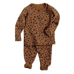 TinaDeer Baby Kleinkind Kinder Schlafanzug Mädchen Jungen Leopard Druck Pyjama Set Zweiteiliger Schlafanzüge Nachtwäsche 50 56 62 68 74 80 86 92 98 104 110 (Braun, 2-3 Jahre) von TinaDeer