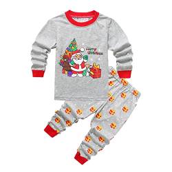 TinaDeer Baby Mädchen Jungen Weihnachten Zweiteiliger Schlafanzüge Kleinkind Kinder Schlafanzug Nachtwäsche Set Weihnachtsmann Bedruckte Pyjama Set 80 86 92 98 104 110 116 122 128 (Red, 12-24 Months) von TinaDeer