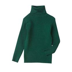 TinaDeer Baby Rolli Kleinkind Kinder Rollkragenpullover Jungen Mädchen Strickpullover Langarm Warme Sweatshirt Rundhalsausschnitt Strick Pullover Herbst Winter Kleidung (Grün, 12-18 Monate) von TinaDeer