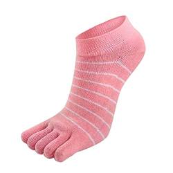 TinaDeer Fünf Finger Zehensocken Damen 35.5-40 Baumwolle Sneaker Socken Kurz Atmungsaktiv Sportsocken Laufsocken für Frauen für Fitness, Laufen, Joggen, Alltag und Freizeit (Rosa, Einheitsgröße) von TinaDeer