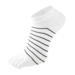 TinaDeer Fünf Finger Zehensocken Damen 35.5-40 Baumwolle Sneaker Socken Kurz Atmungsaktiv Sportsocken Laufsocken für Frauen für Fitness, Laufen, Joggen, Alltag und Freizeit (Weiß, Einheitsgröße) von TinaDeer