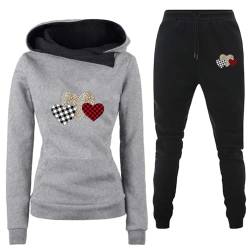 TinaDeer Jogginganzug Damen Set Trainingsanzug Set 2-Teilig Weihnachten Druck Hoodie Jogginghose Sweatshirt Hose Zweiteiler Jogginganzüge Damen Kapuzenpullover Sporthose Set von TinaDeer