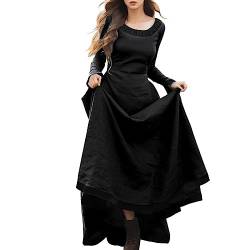 TinaDeer Kleider Damen Festlich Elegant Langarm Cocktailkleid Vintage Rundhals Maxiskleid Freizeitkleider Einfarbig Partykleid Hochzeit Kleid Cocktailkleider Brautkleider Abendkleider für Damen von TinaDeer