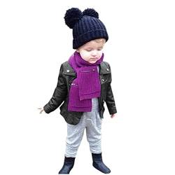 TinaDeer Mädchen Jungen Lederjacke Frühling Herbst Winter Mantel Baby Kinder Pu Ledermantel Warme Outwear Nähte Revers Coat Jacken Kleidung für 1-5 Jahre (Schwarz, 18-24 Monate) von TinaDeer