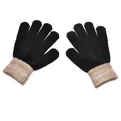 TinaDeer Unisex Baby Kinder Handschuhe Dicke Winter Strickhandschuhe dehnbar volle Finger Handschuhe Fäustling für 1-8 Jahre Jungen und Mädchen (Braun B, 15X6cm) von TinaDeer