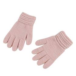 TinaDeer Unisex Baby Kinder Handschuhe Dicke Winter Strickhandschuhe dehnbar volle Finger Handschuhe Fäustling für 1-8 Jahre Jungen und Mädchen (Rosa, 15X6.5cm) von TinaDeer