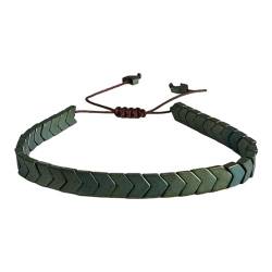 Tindo Hochwertiges Armband - Dezente Armkette Herren - Geschenk Geburtstag Männer – Verstellbares Gliederarmband (Grün) von Tindo