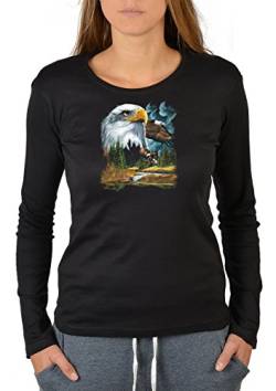 Adler Adlerkopf Flügel Weißkopfadler Langarmshirt Damen : Adler - Motiv Longsleeve Adler Gr: L von Tini - Shirts
