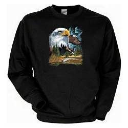 Adler Adlerkopf Flügel Weißkopfadler Sweater - Sweatshirt : Adler - Motiv Baumwoll Sweater Adler Gr: L von Tini - Shirts